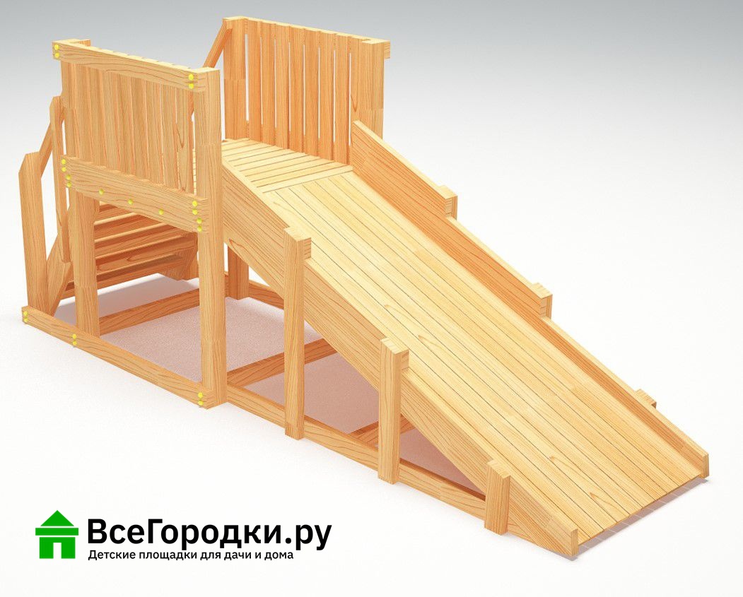 Зимняя деревянная игровая горка Савушка Зима Wood-1