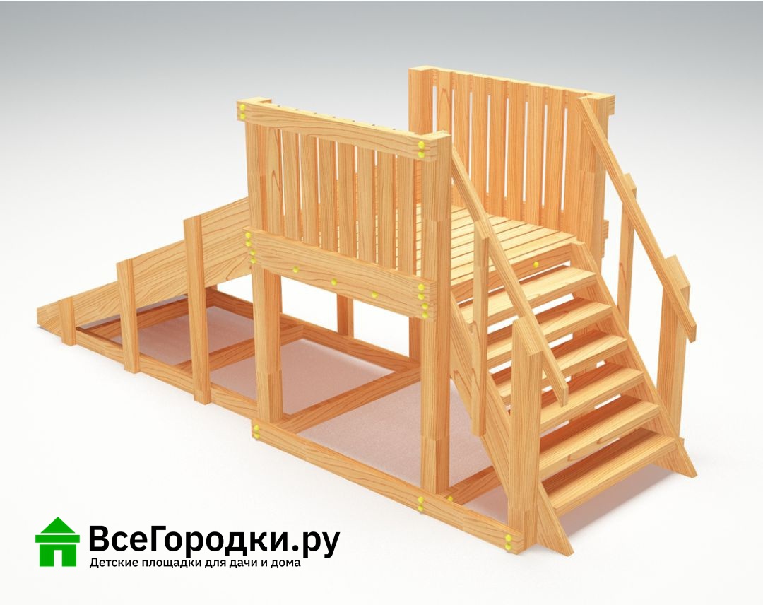 Зимняя деревянная игровая горка Савушка Зима Wood-1
