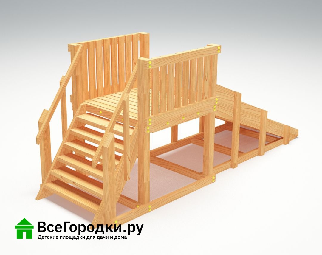 Зимняя деревянная игровая горка Савушка Зима Wood-1