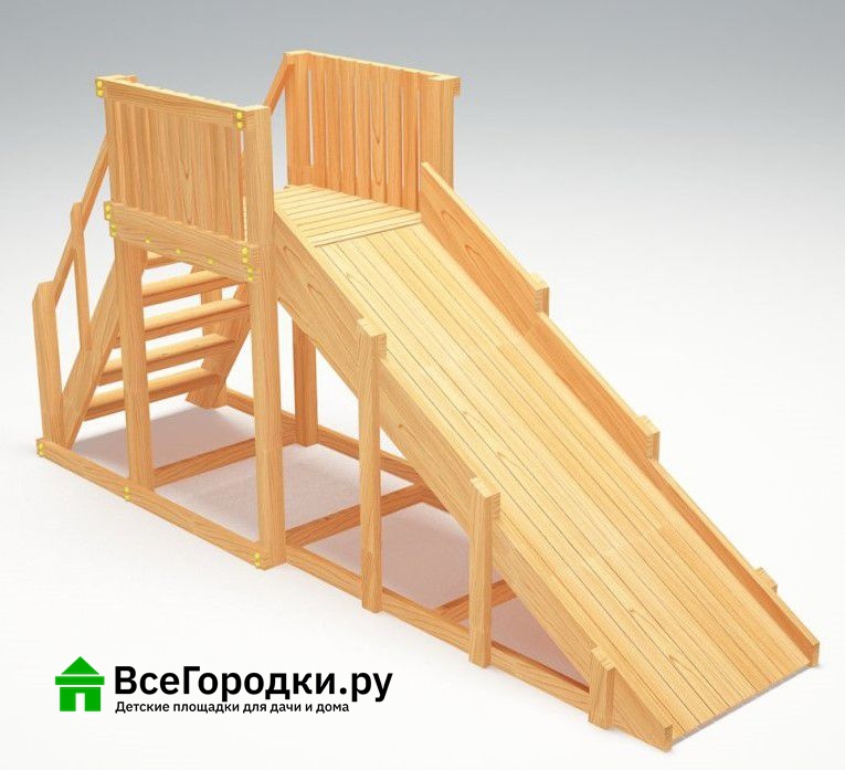 Зимняя деревянная игровая горка Савушка Зима Wood-2