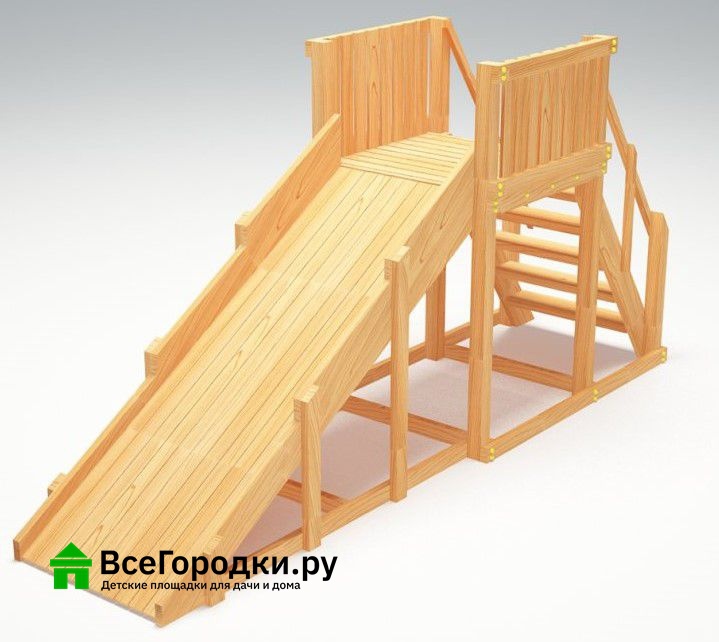 Зимняя деревянная игровая горка Савушка Зима Wood-2