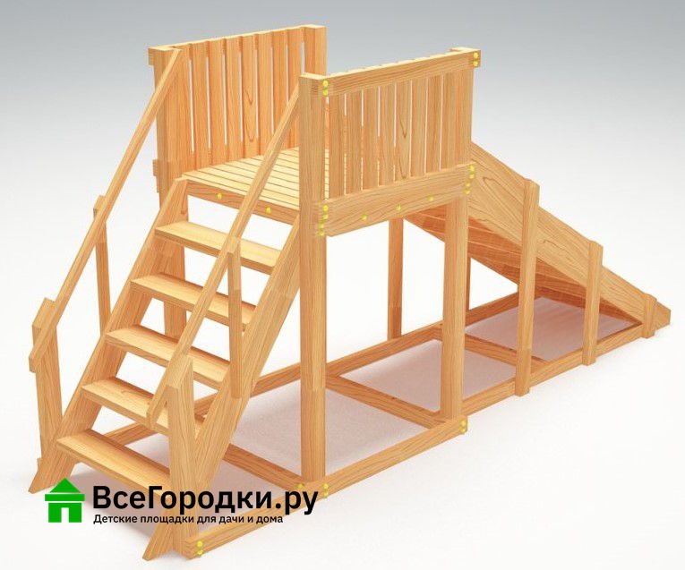 Зимняя деревянная игровая горка Савушка Зима Wood-2