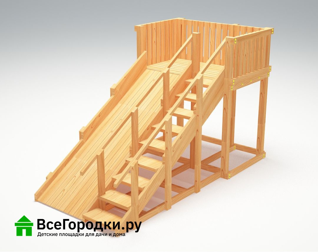 Зимняя деревянная игровая горка Савушка Зима Wood-3