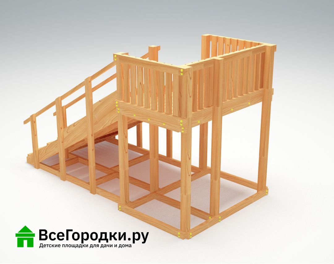 Зимняя деревянная игровая горка Савушка Зима Wood-3