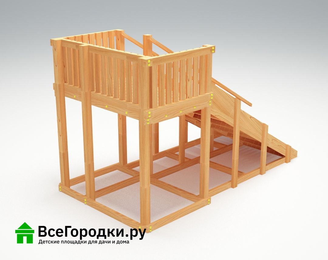 Зимняя деревянная игровая горка Савушка Зима Wood-3