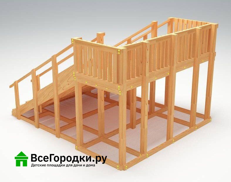 Зимняя деревянная игровая горка Савушка Зима Wood-4