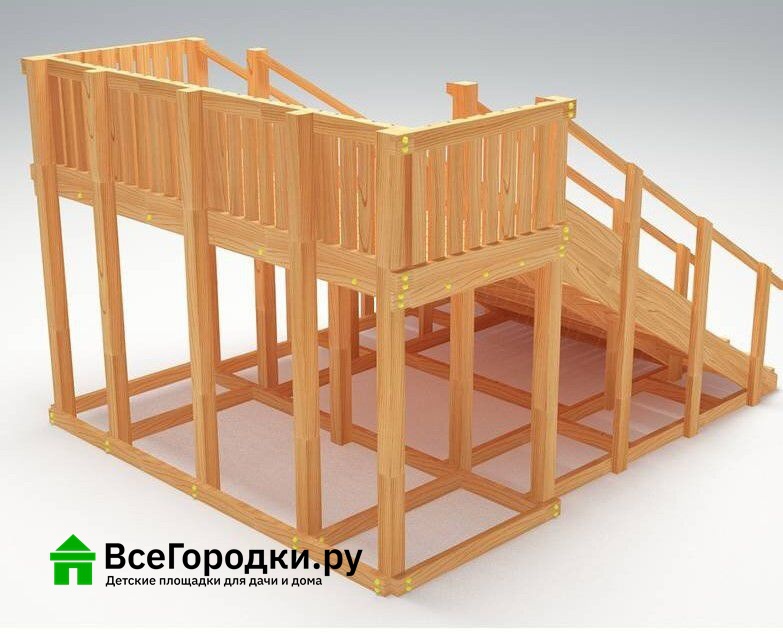Зимняя деревянная игровая горка Савушка Зима Wood-4