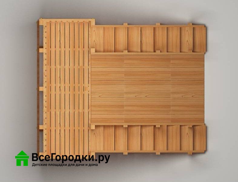 Зимняя деревянная игровая горка Савушка Зима Wood-4