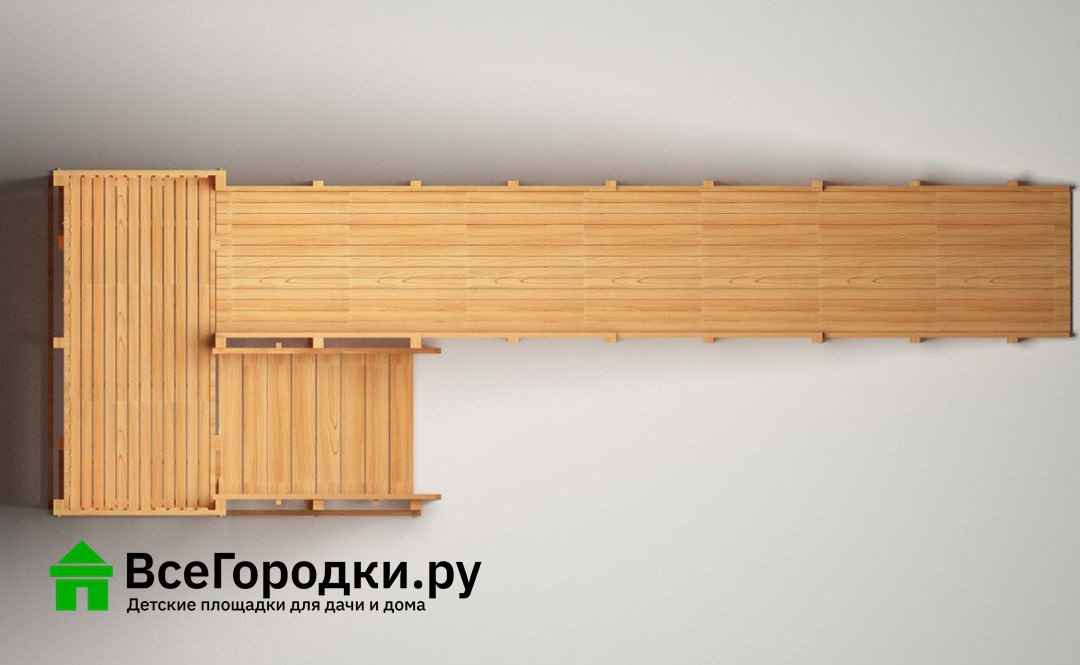 Зимняя деревянная игровая горка Савушка Зима Wood-6