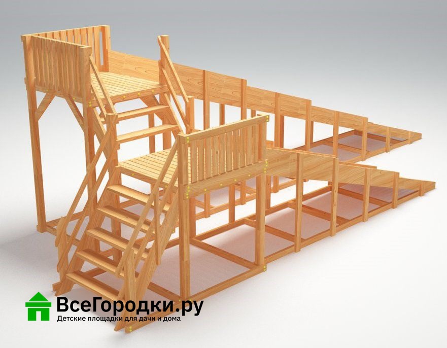 Зимняя деревянная игровая горка Савушка Зима Wood-7