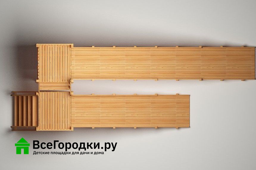 Зимняя деревянная игровая горка Савушка Зима Wood-7