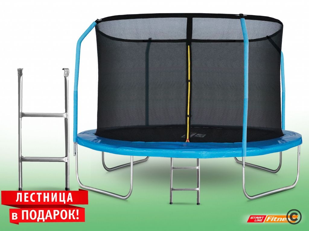 Батут StartLine 10 футов с внутренней сеткой и лестницей