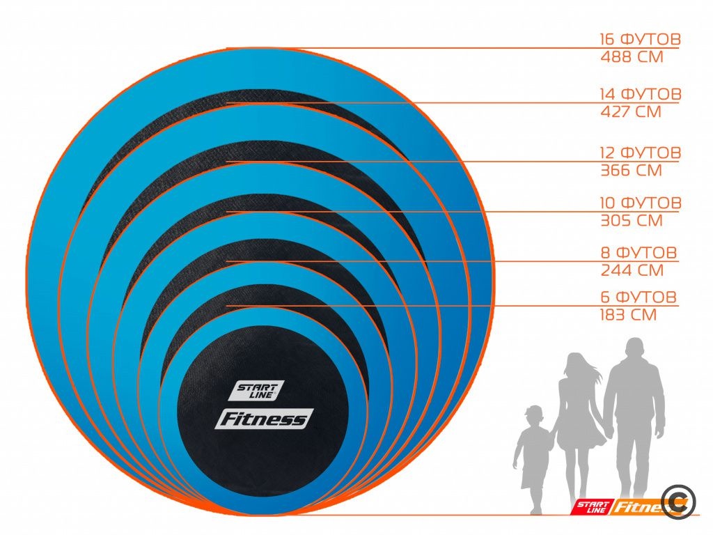 Батут StartLine 16 футов с внешней сеткой