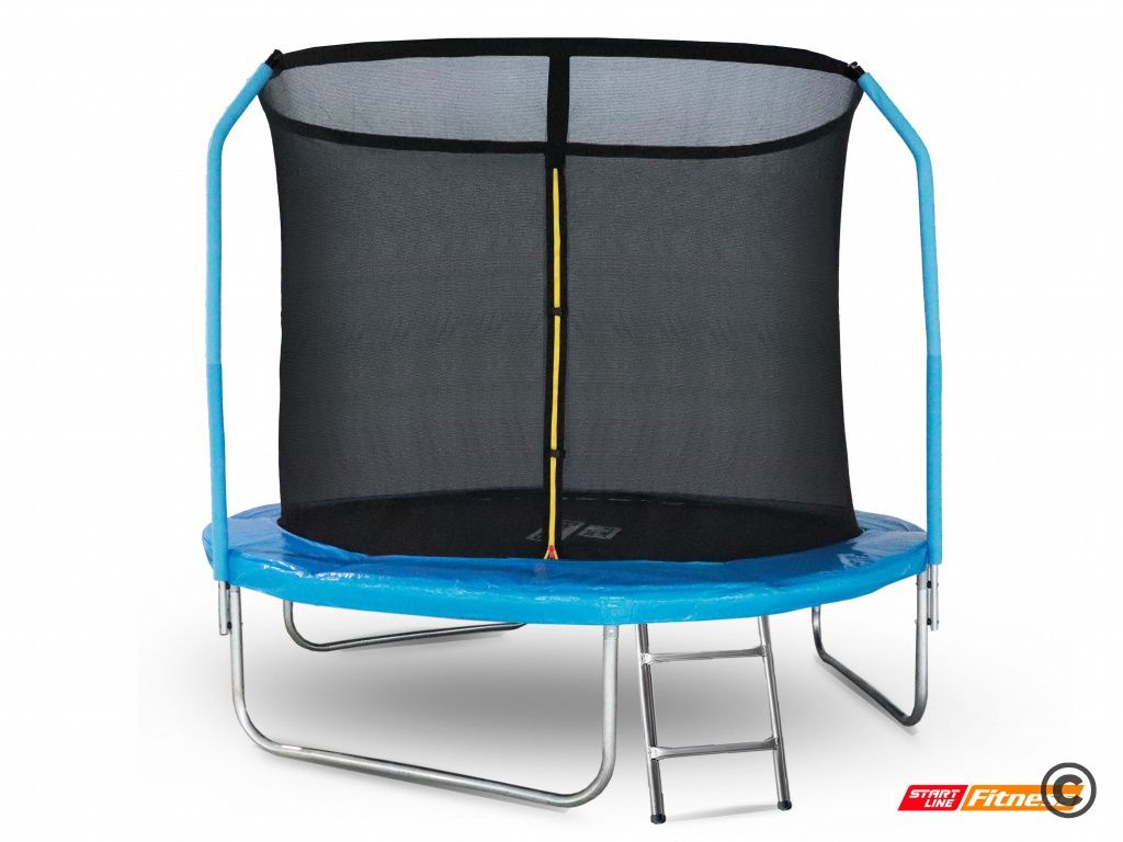 Батут StartLine 8 футов с внутренней сеткой и лестницей