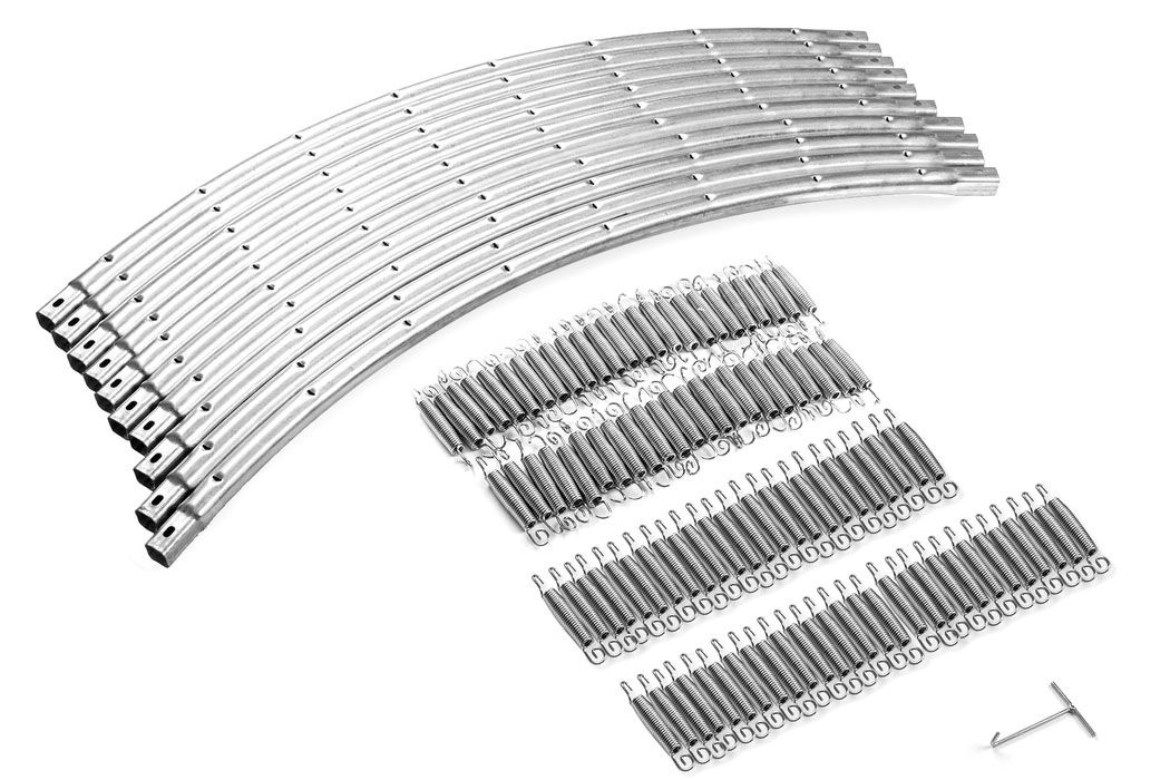 Батут Atlas Sport 312 см - 10ft BASIC (3 ноги) с внешней сеткой и лестницей BLUE