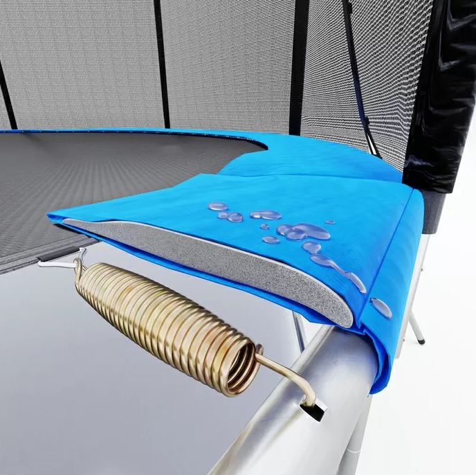 Батут Atlas Sport 374 см (12 ft) с внутренней сеткой и лестницей BLUE