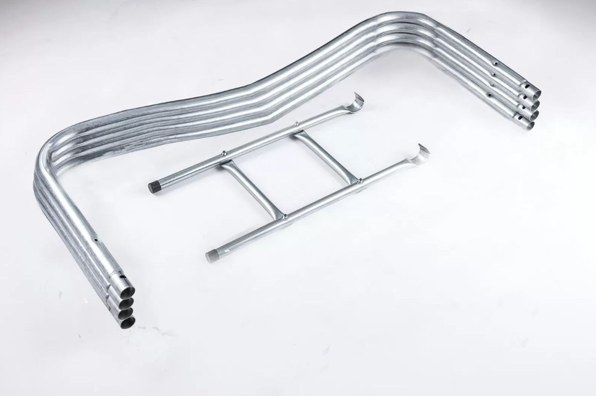 Батут Atlas Sport 435 см (14ft) с внутренней сеткой и лестницей BLUE