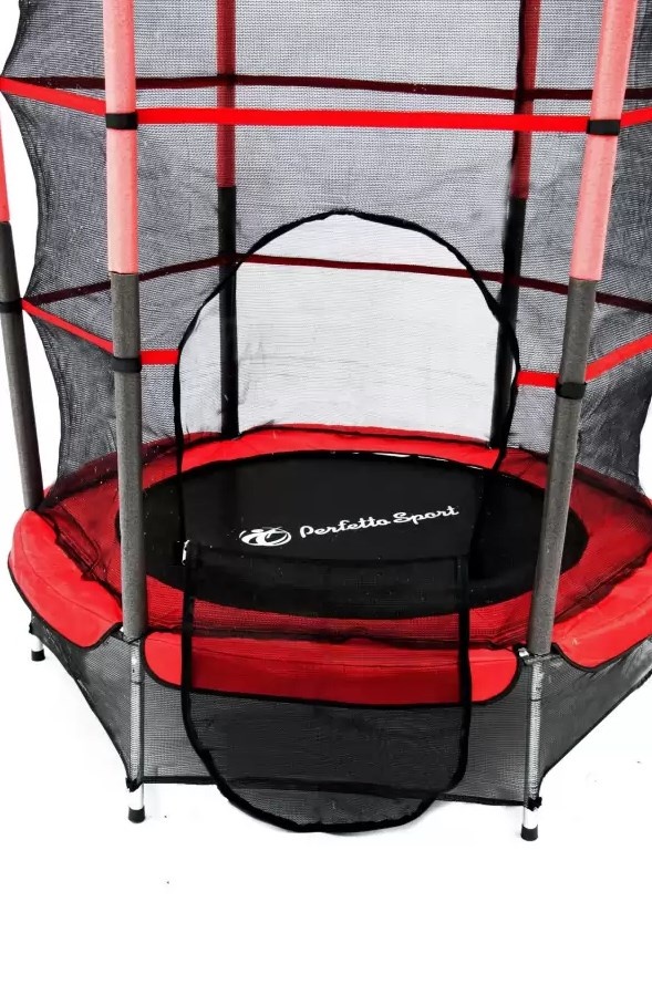 Батут с защитной cеткой PERFETTO SPORT 5 диаметр 1.4 м красный