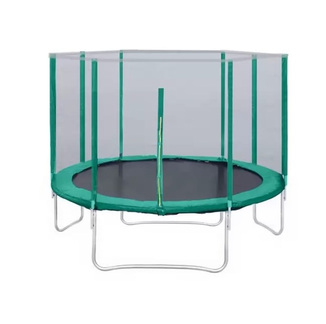 Батут с защитной сеткой Trampoline 14 диаметр 4.3 м зелёный