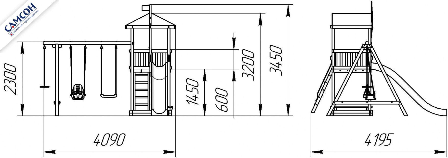 Детская деревянная игровая площадка Самсон Амстердам