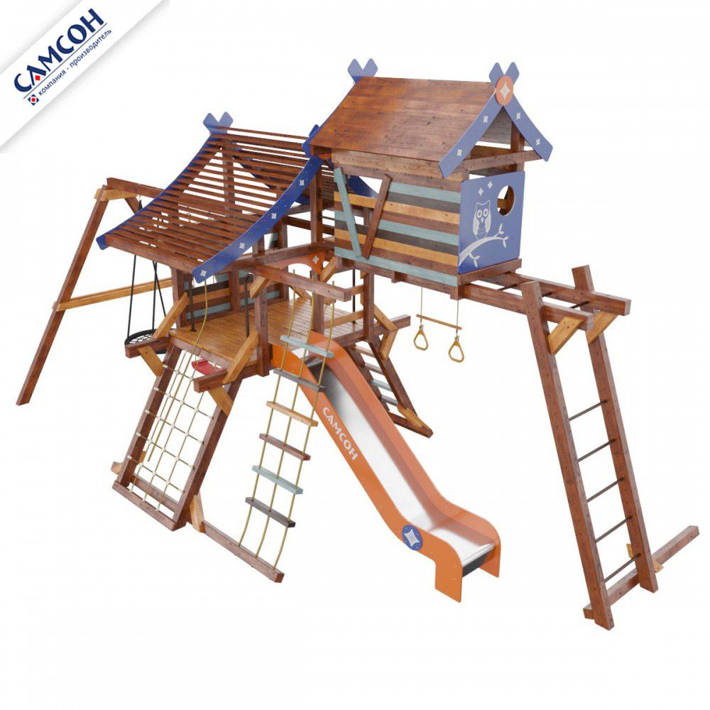 Детская деревянная игровая площадка Самсон Хижина Аквитания