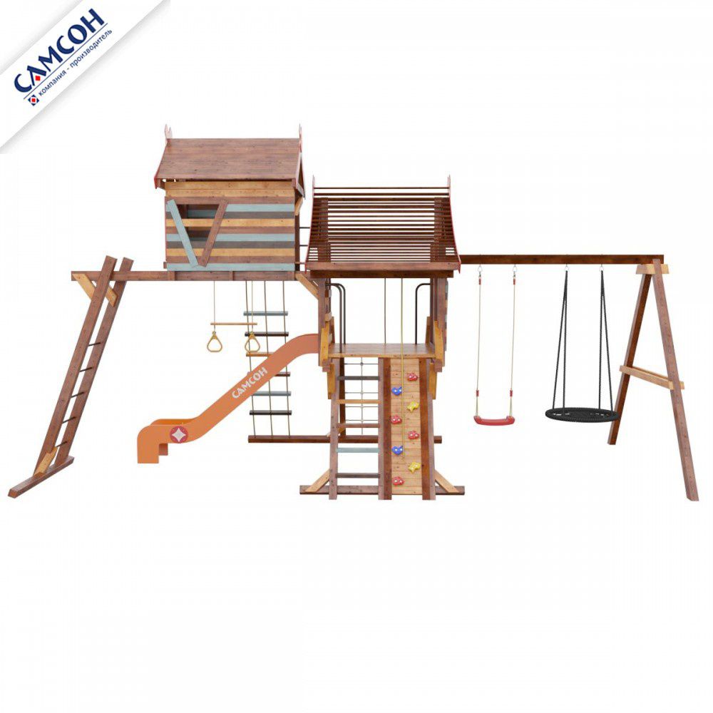 Детская деревянная игровая площадка Самсон Хижина Аквитания