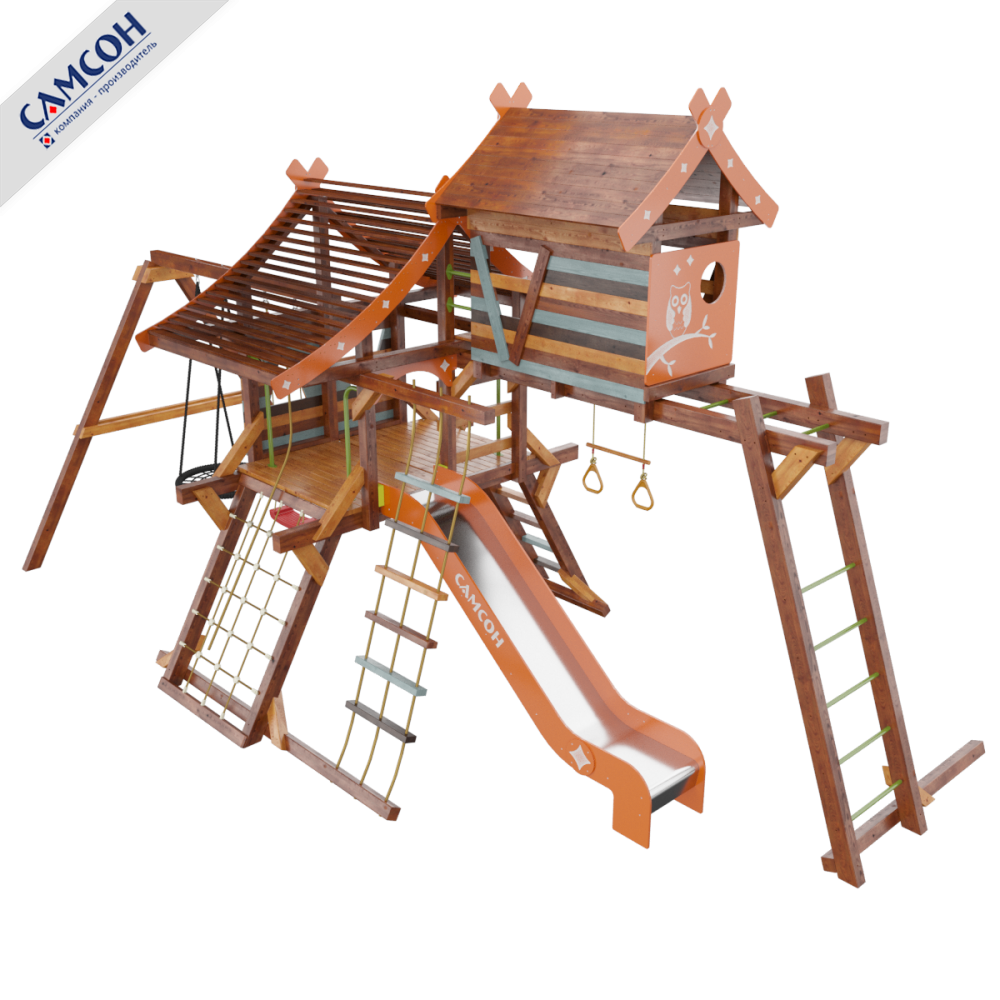 Детская деревянная игровая площадка Самсон Хижина Аквитания