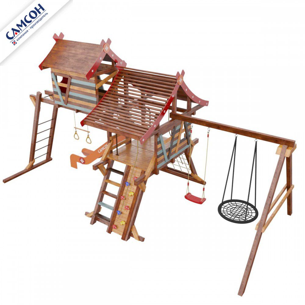 Детская деревянная игровая площадка Самсон Хижина Аквитания