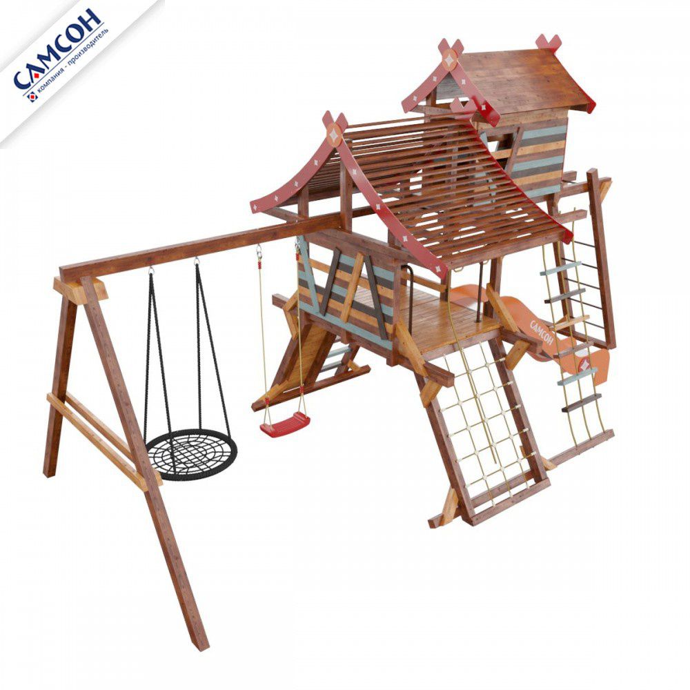 Детская деревянная игровая площадка Самсон Хижина Аквитания