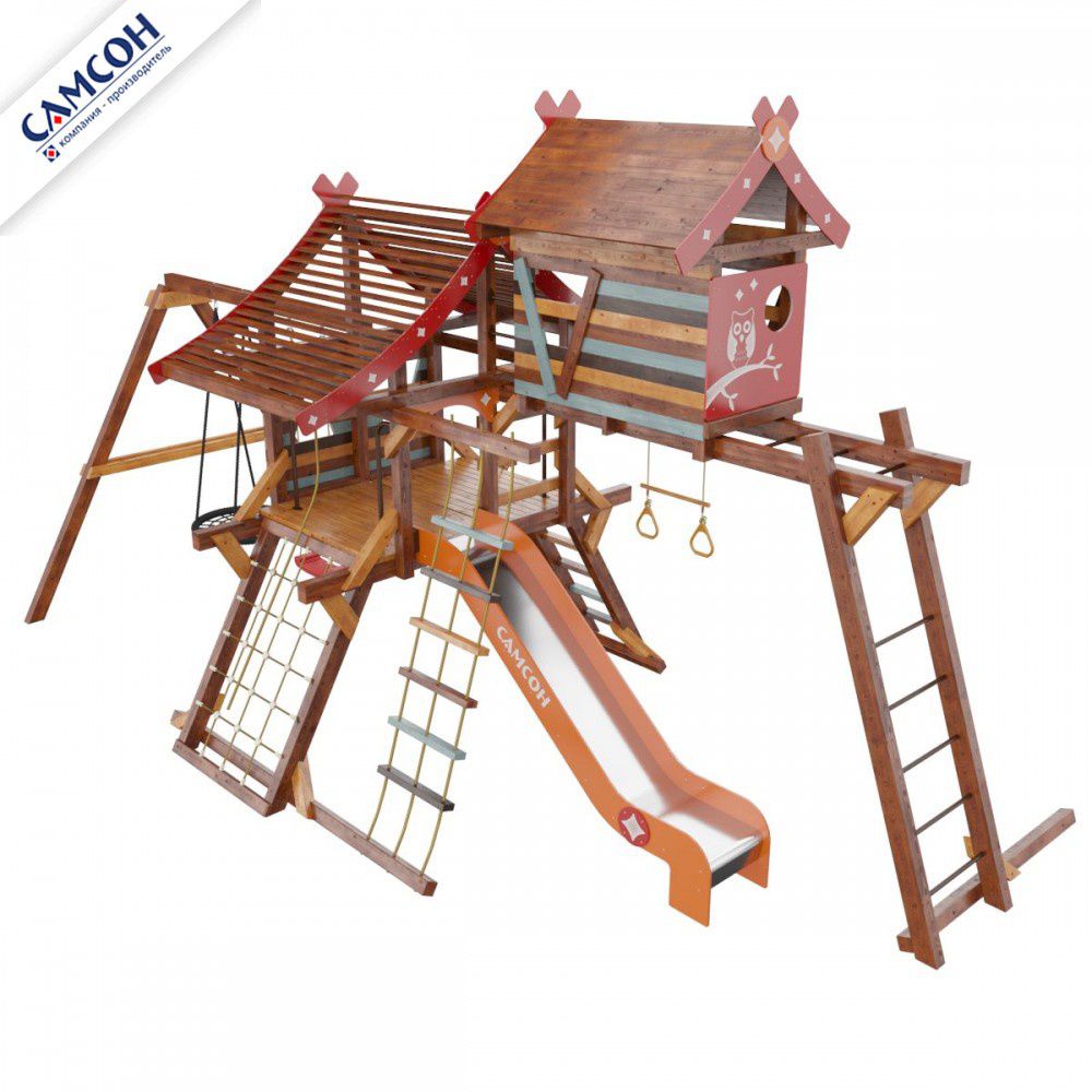 Детская деревянная игровая площадка Самсон Хижина Аквитания