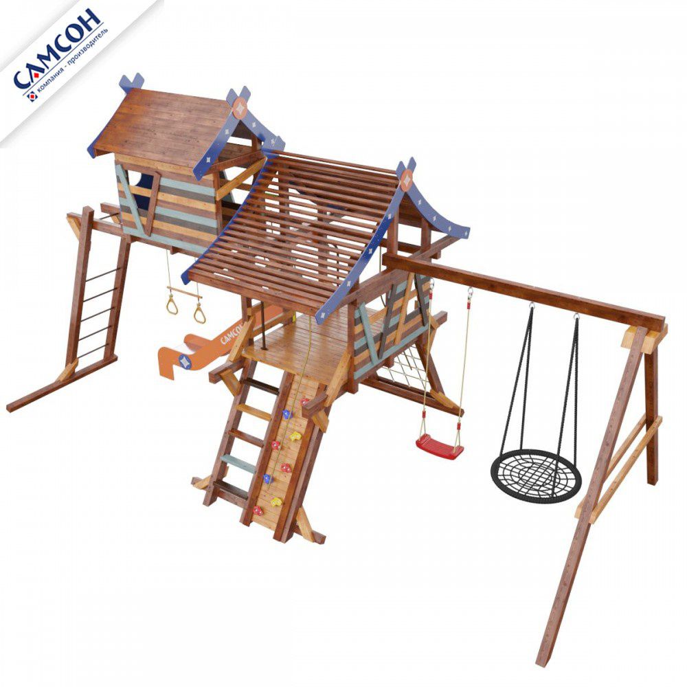 Детская деревянная игровая площадка Самсон Хижина Аквитания