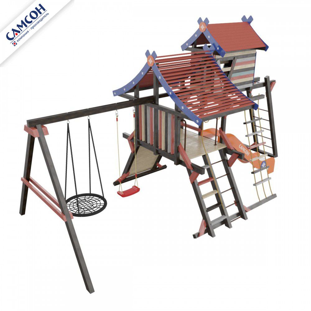 Детская деревянная игровая площадка Самсон Хижина Корсика