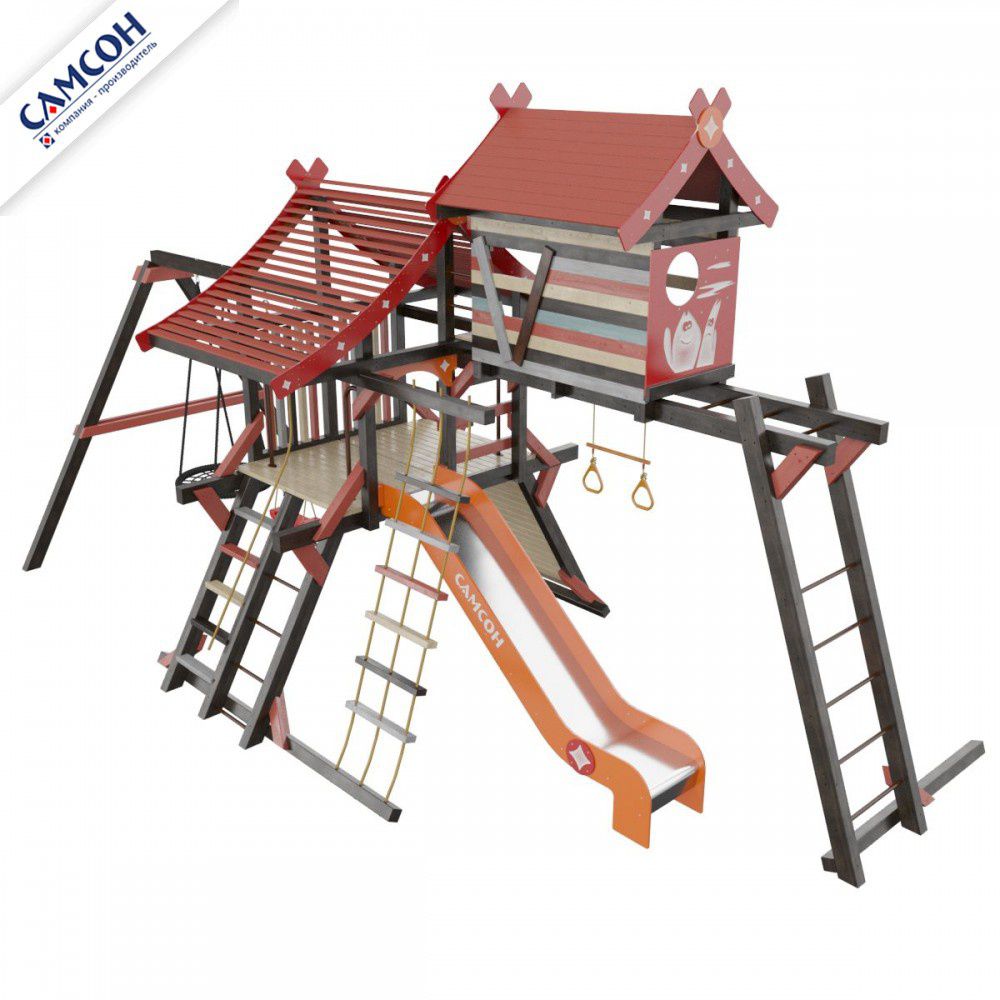 Детская деревянная игровая площадка Самсон Хижина Корсика