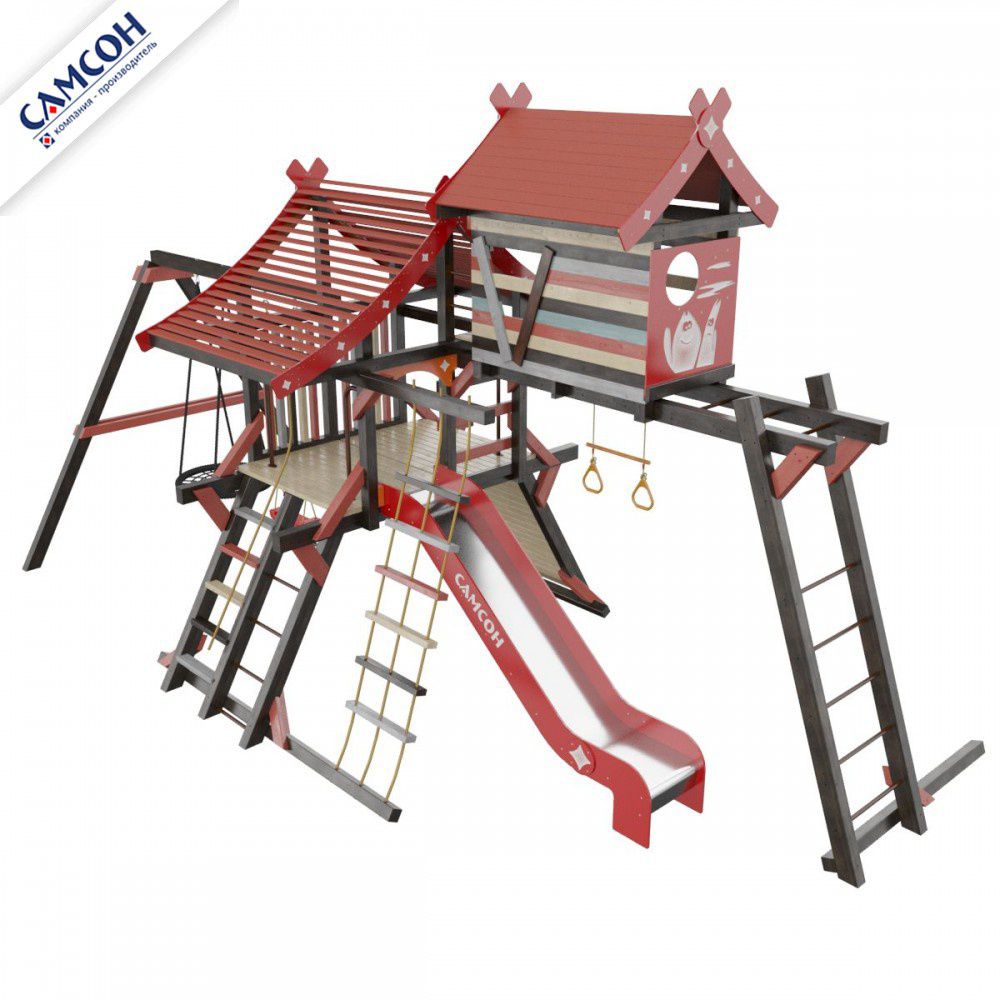 Детская деревянная игровая площадка Самсон Хижина Корсика