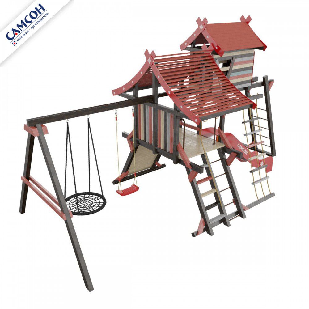 Детская деревянная игровая площадка Самсон Хижина Корсика