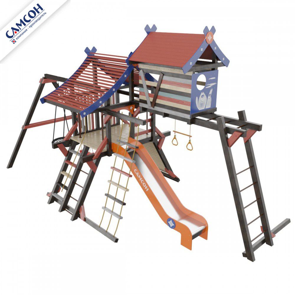 Детская деревянная игровая площадка Самсон Хижина Корсика