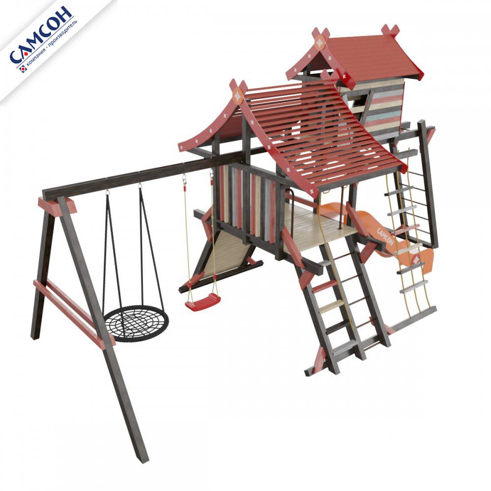 Детская деревянная игровая площадка Самсон Хижина Корсика
