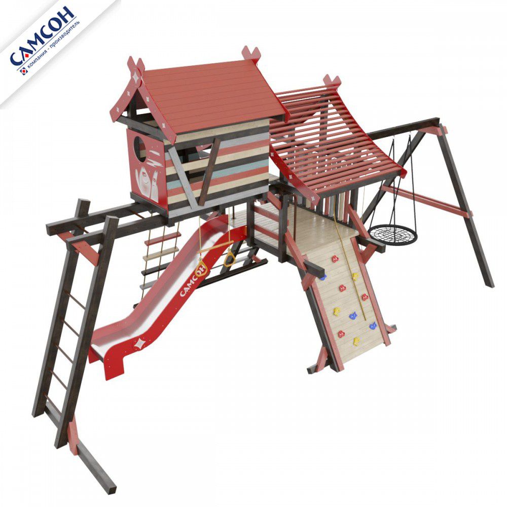 Детская деревянная игровая площадка Самсон Хижина Корсика