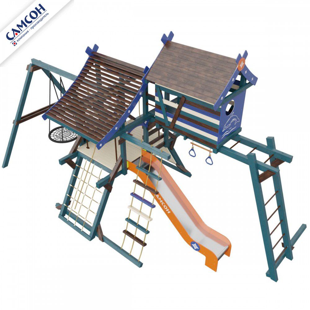 Детская деревянная игровая площадка Самсон Хижина Санторини