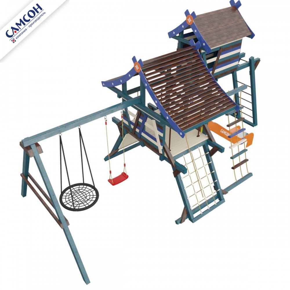 Детская деревянная игровая площадка Самсон Хижина Санторини