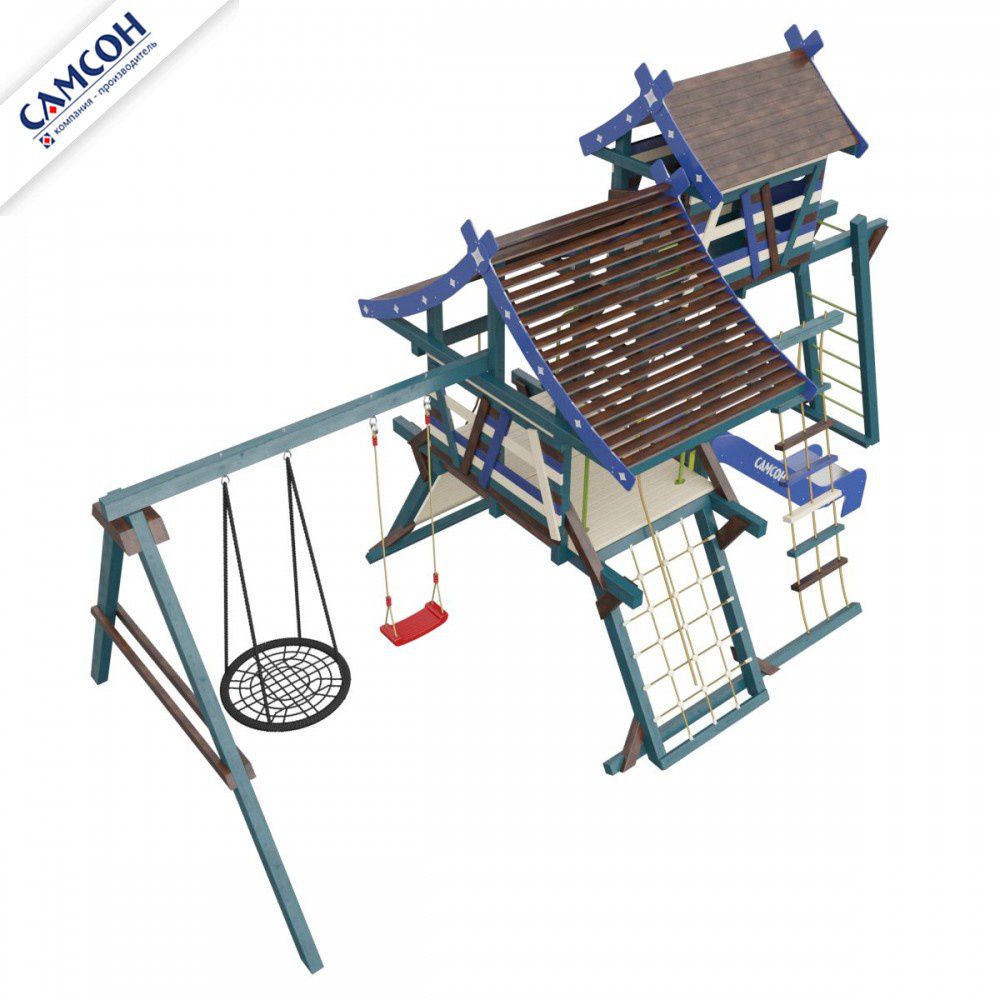 Детская деревянная игровая площадка Самсон Хижина Санторини