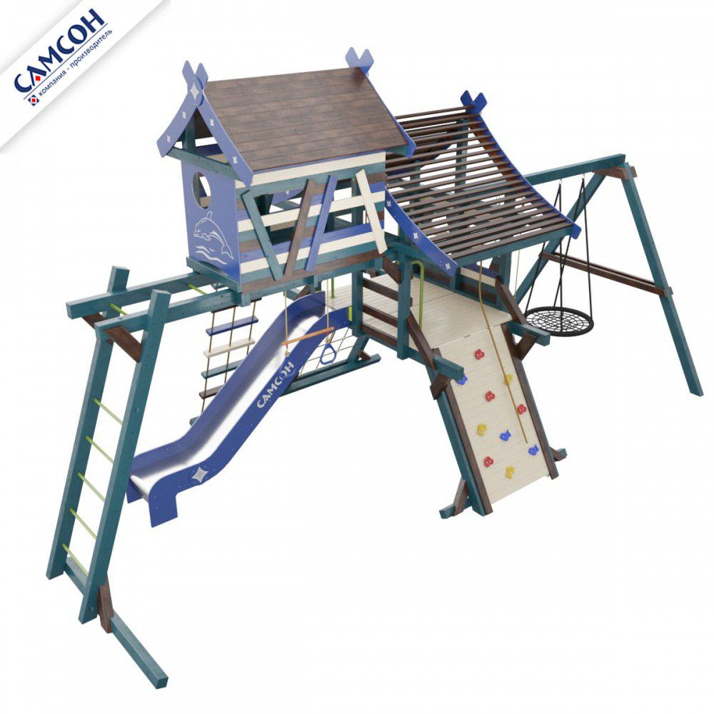 Детская деревянная игровая площадка Самсон Хижина Санторини