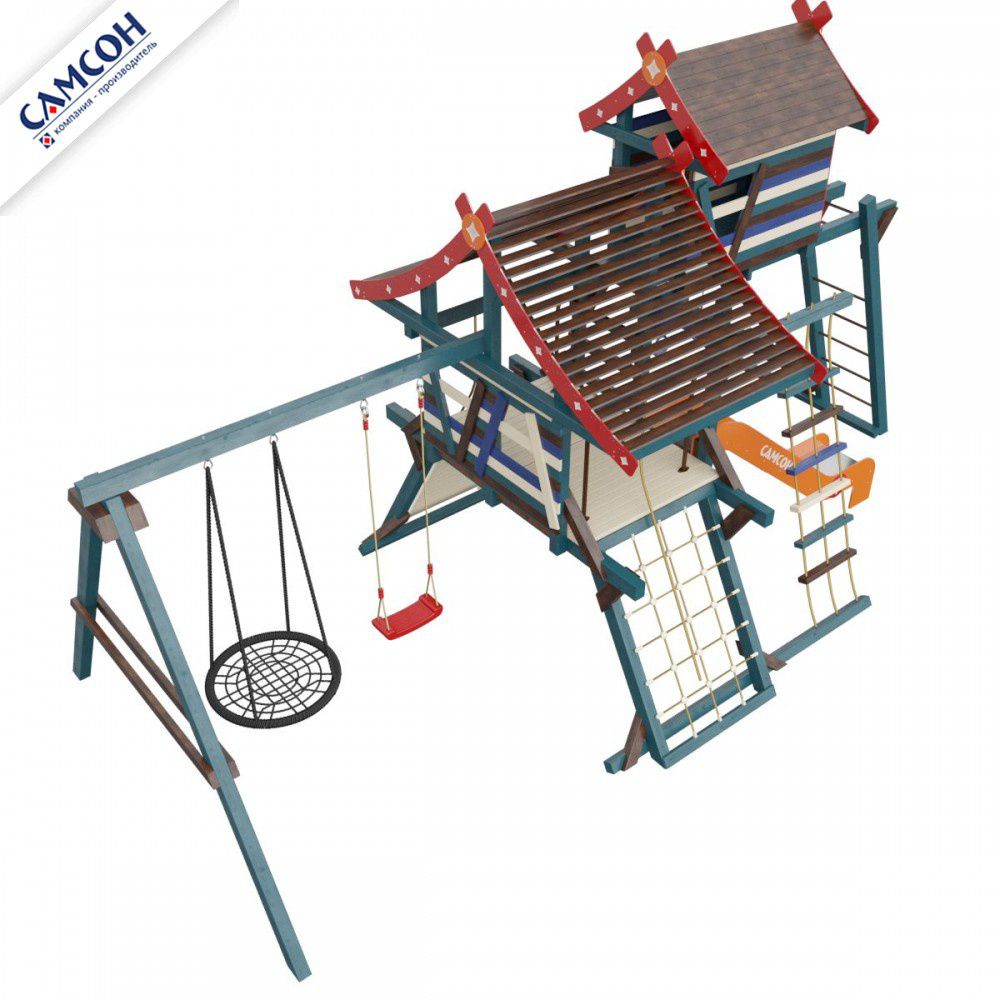 Детская деревянная игровая площадка Самсон Хижина Санторини