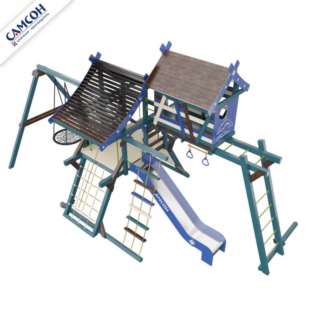 Детская деревянная игровая площадка Самсон Хижина Санторини