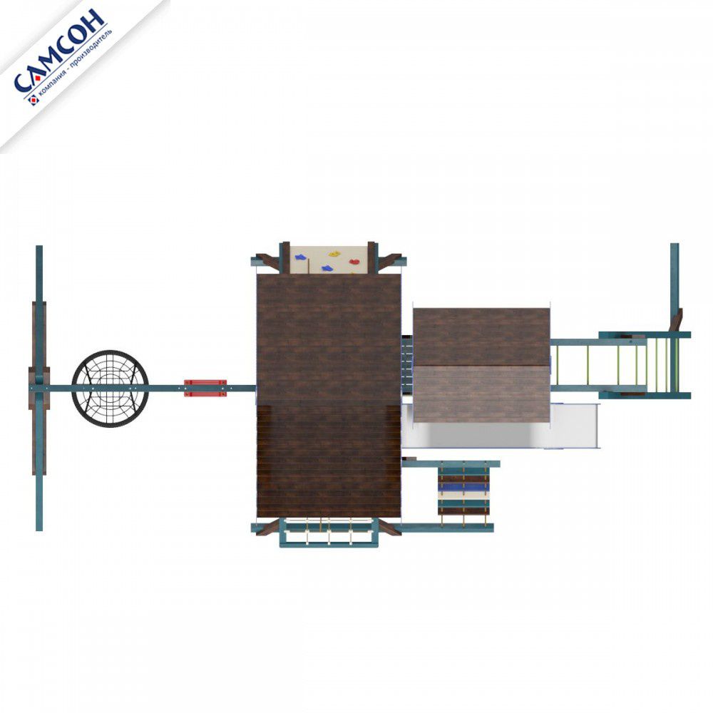 Детская деревянная игровая площадка Самсон Хижина Санторини