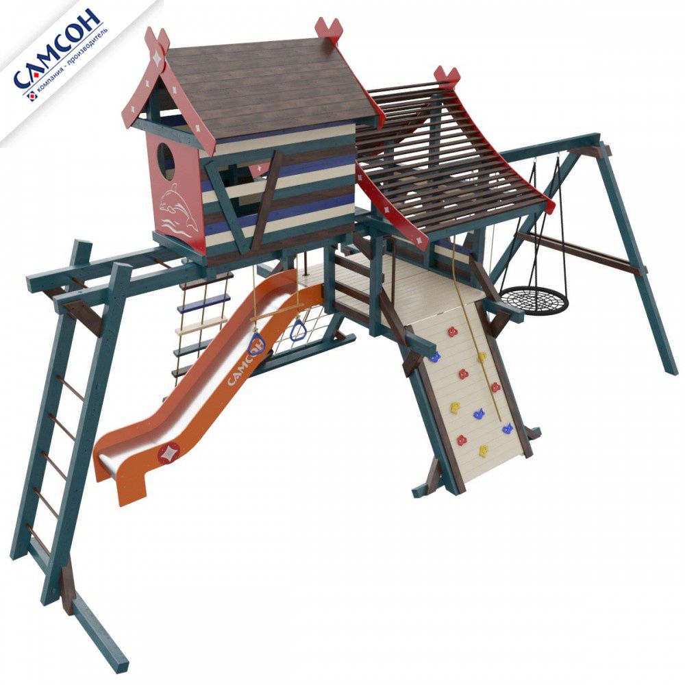 Детская деревянная игровая площадка Самсон Хижина Санторини