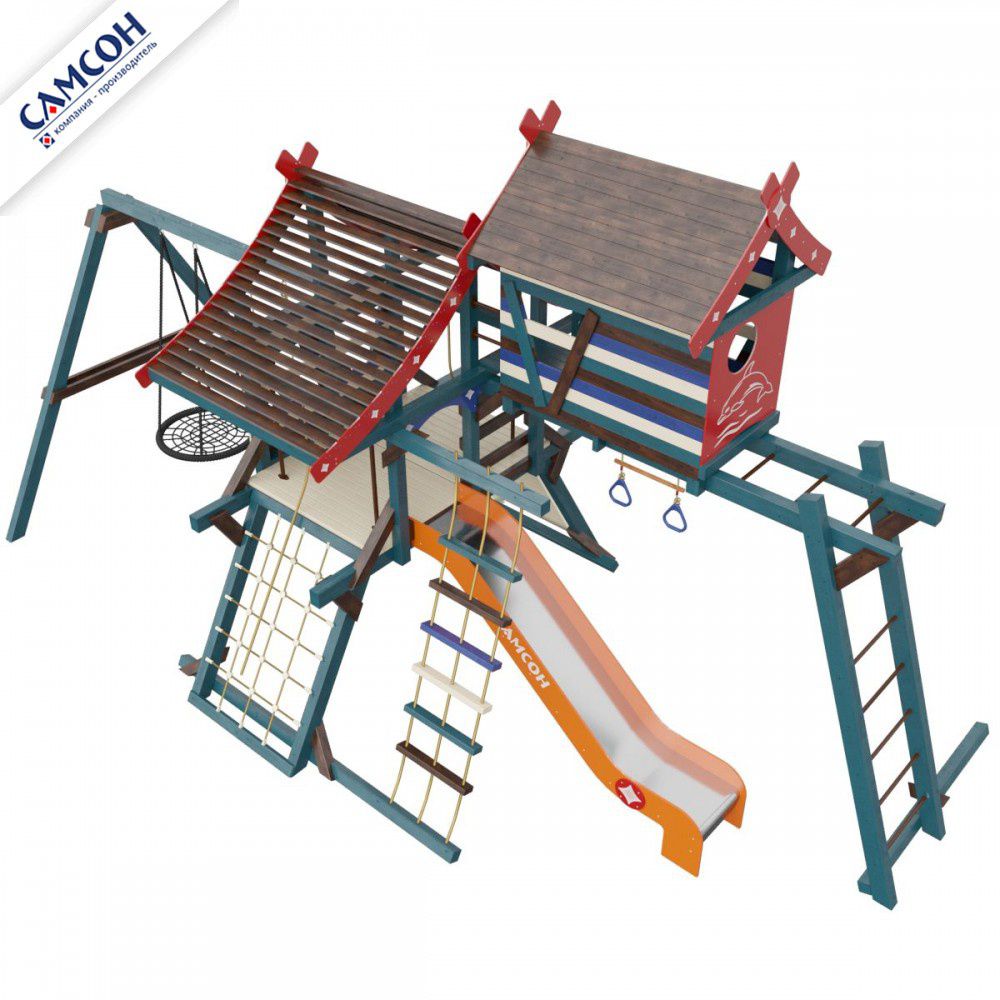 Детская деревянная игровая площадка Самсон Хижина Санторини