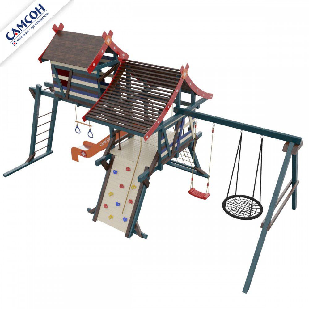 Детская деревянная игровая площадка Самсон Хижина Санторини