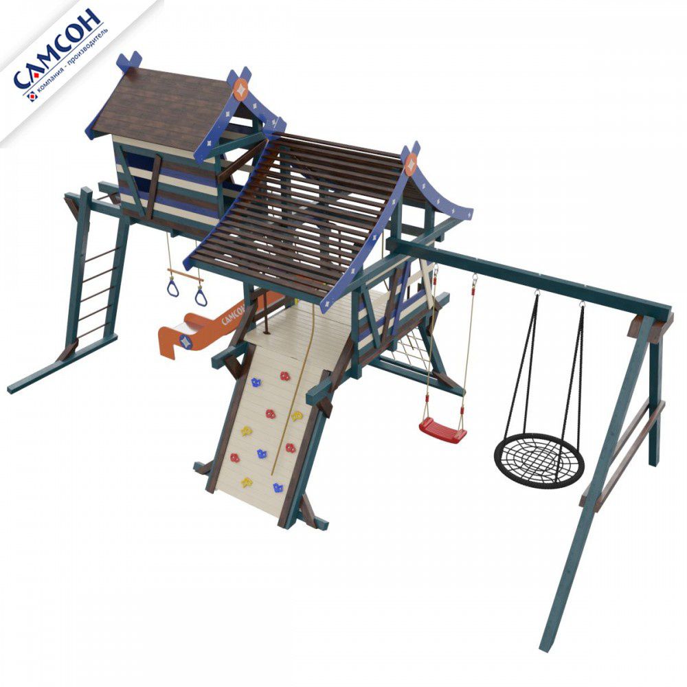 Детская деревянная игровая площадка Самсон Хижина Санторини