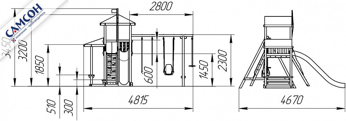 Детская деревянная игровая площадка Самсон Кирибати